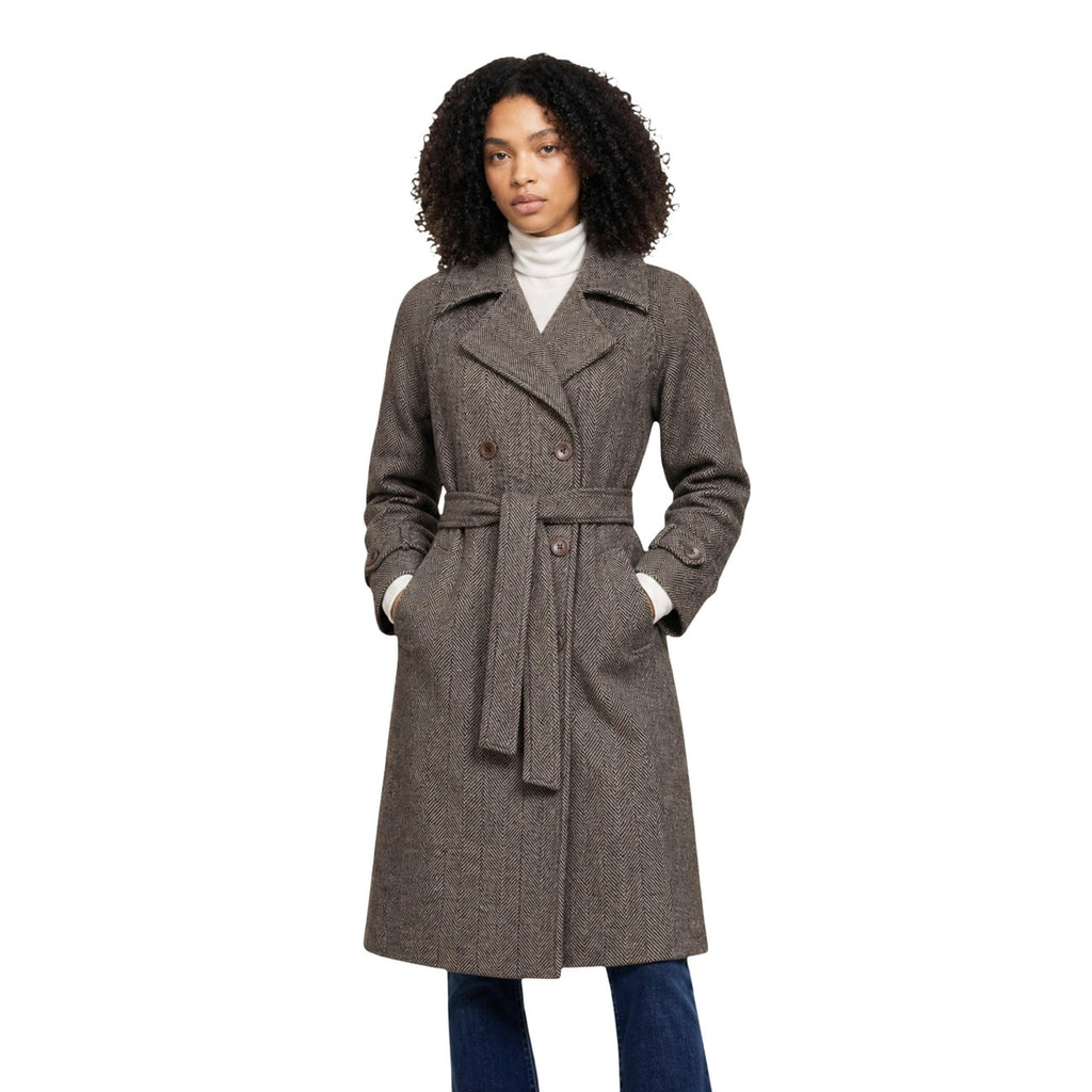 Choral — Manteau en laine mélangée marron femme