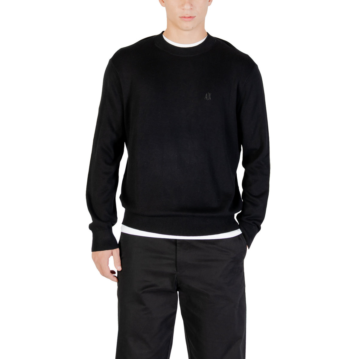 Armani Exchange — Black cotton-silk sweater XM000338 men — view 5