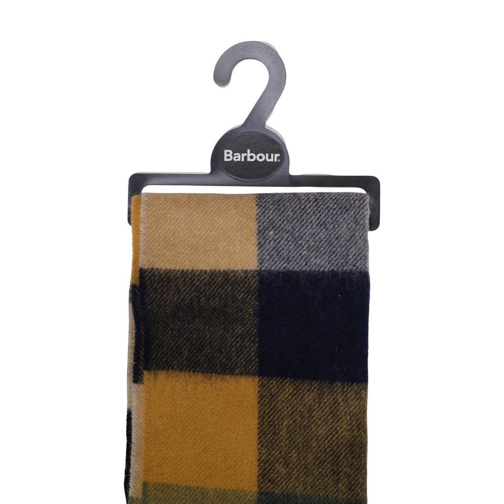 Barbour — Écharpe Large Tattersall verte en laine homme — vue 2