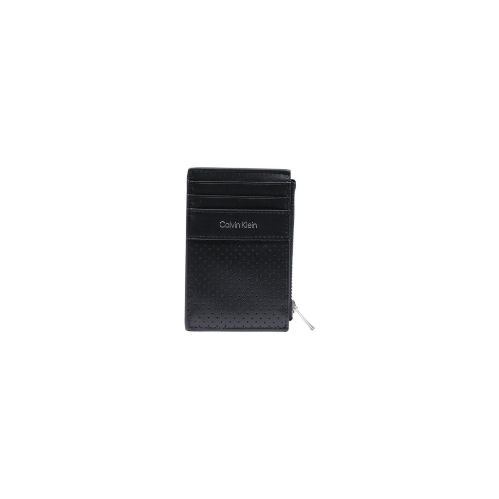 Calvin Klein — Portefeuille noir réf. PERFORATED N/S ZIP CARDHOLDER homme