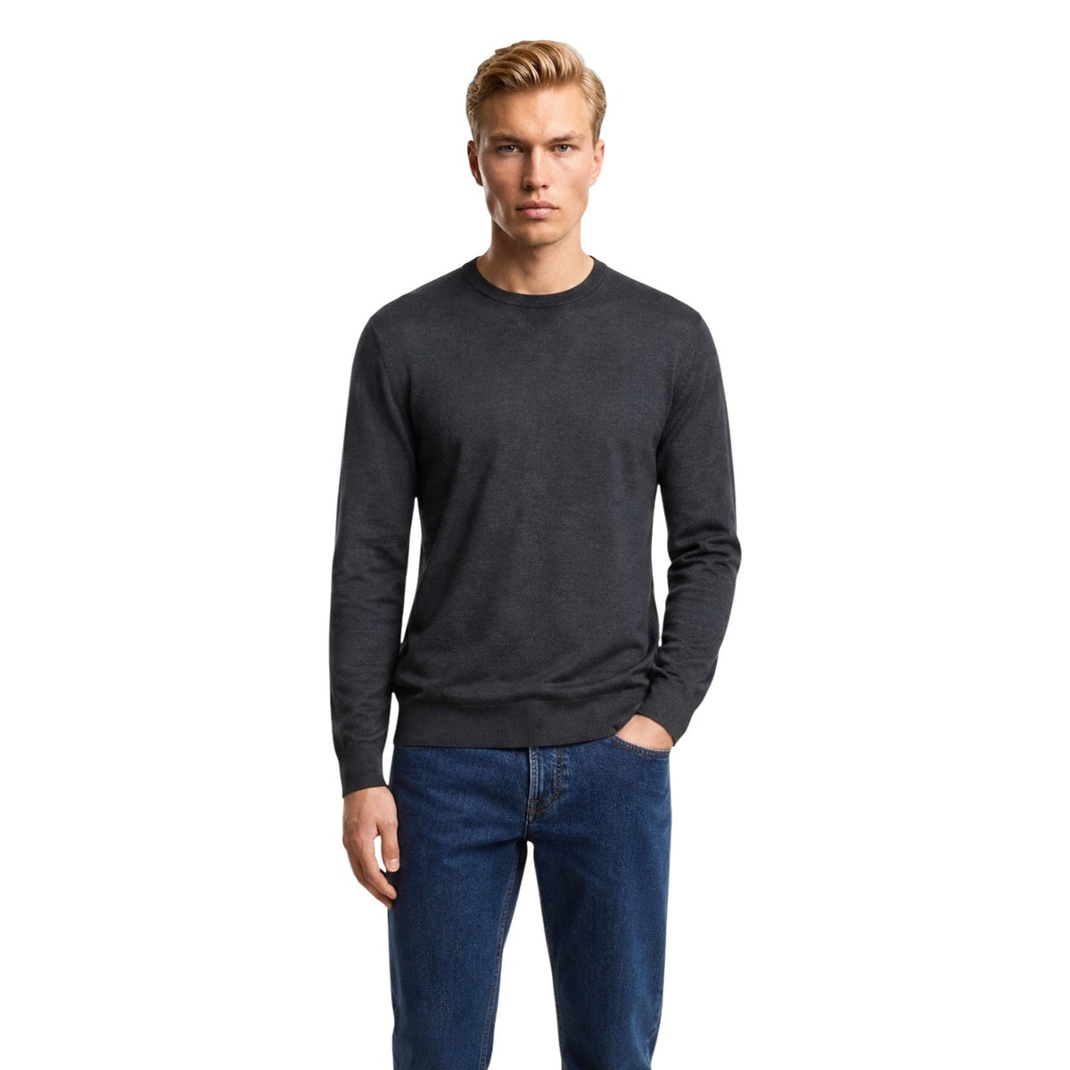 Armani Exchange — Wollmix-Pullover für Herren in Grau
