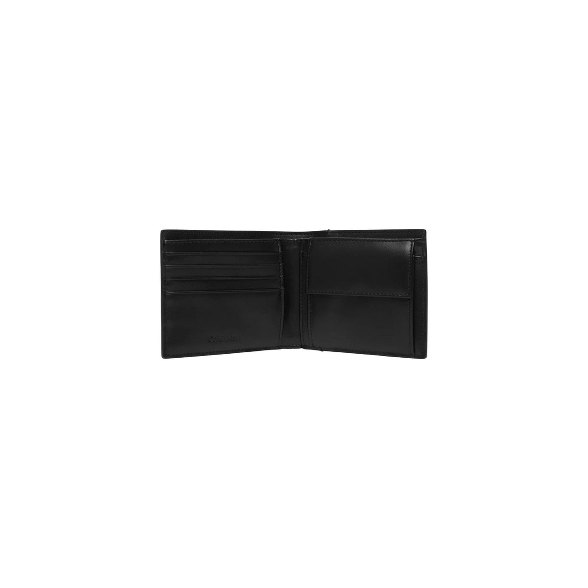 Calvin Klein — Schwarze Bifold-Geldbörse aus Leder für Herren — Ansicht 4