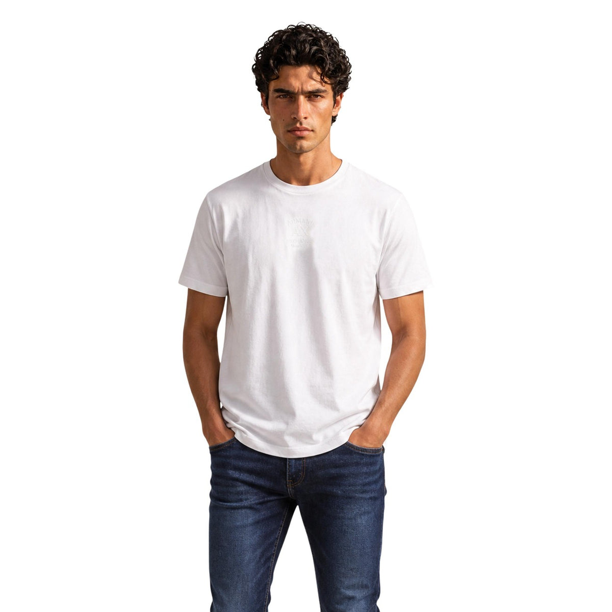 Armani Exchange — T-shirt en coton blanc homme