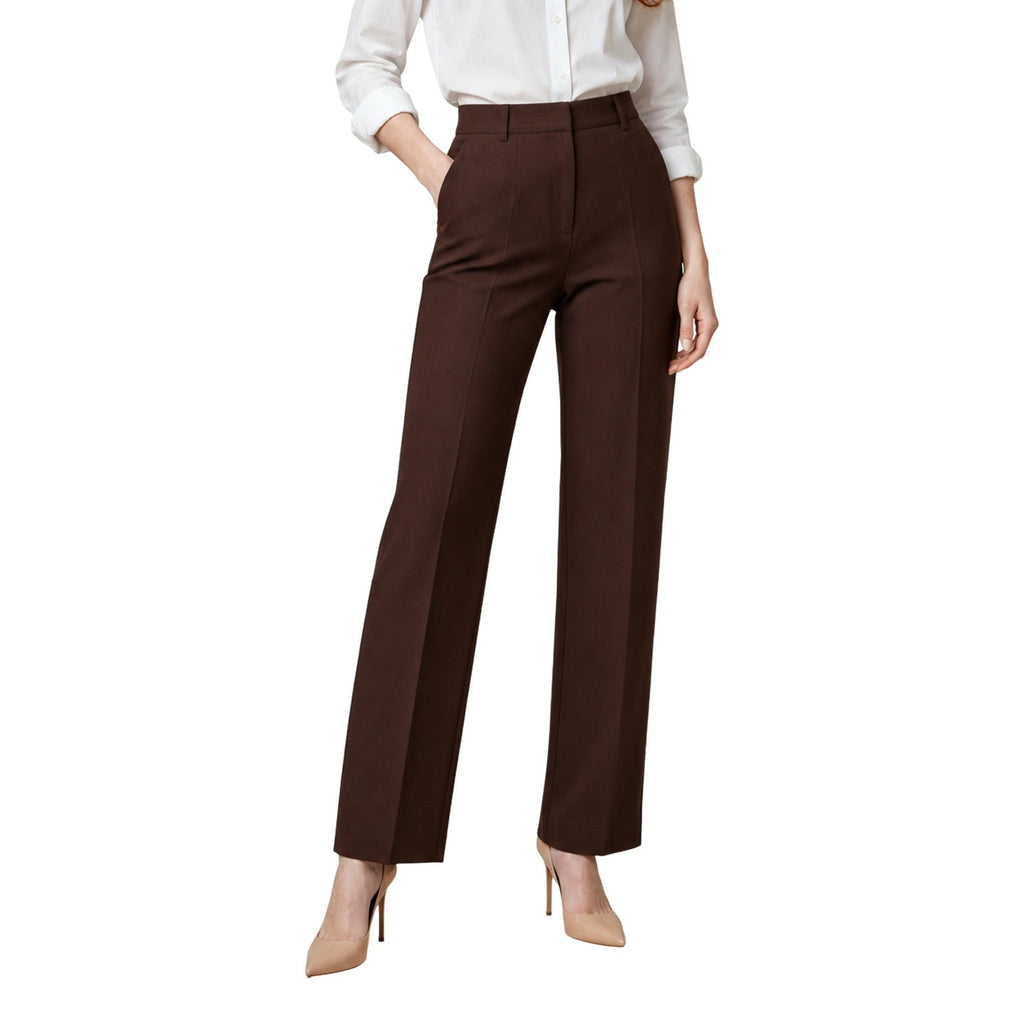 Morgan — Pantalon marron stretch femme