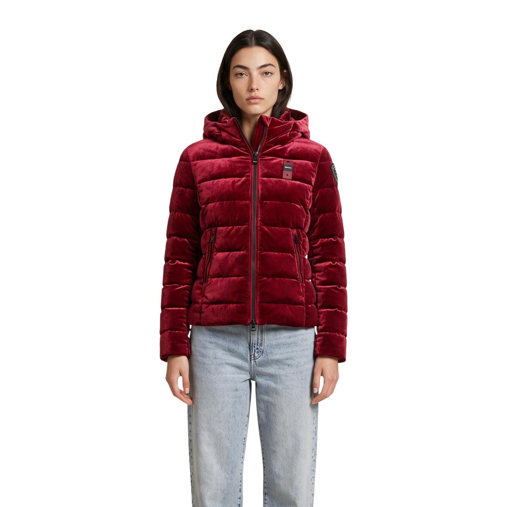 Blauer — Velly down jacket in burgundy velvet for women