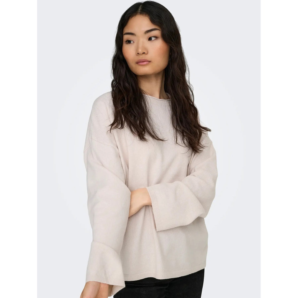 Only — ONLLOYAL women's round neck knit sweater — view 3