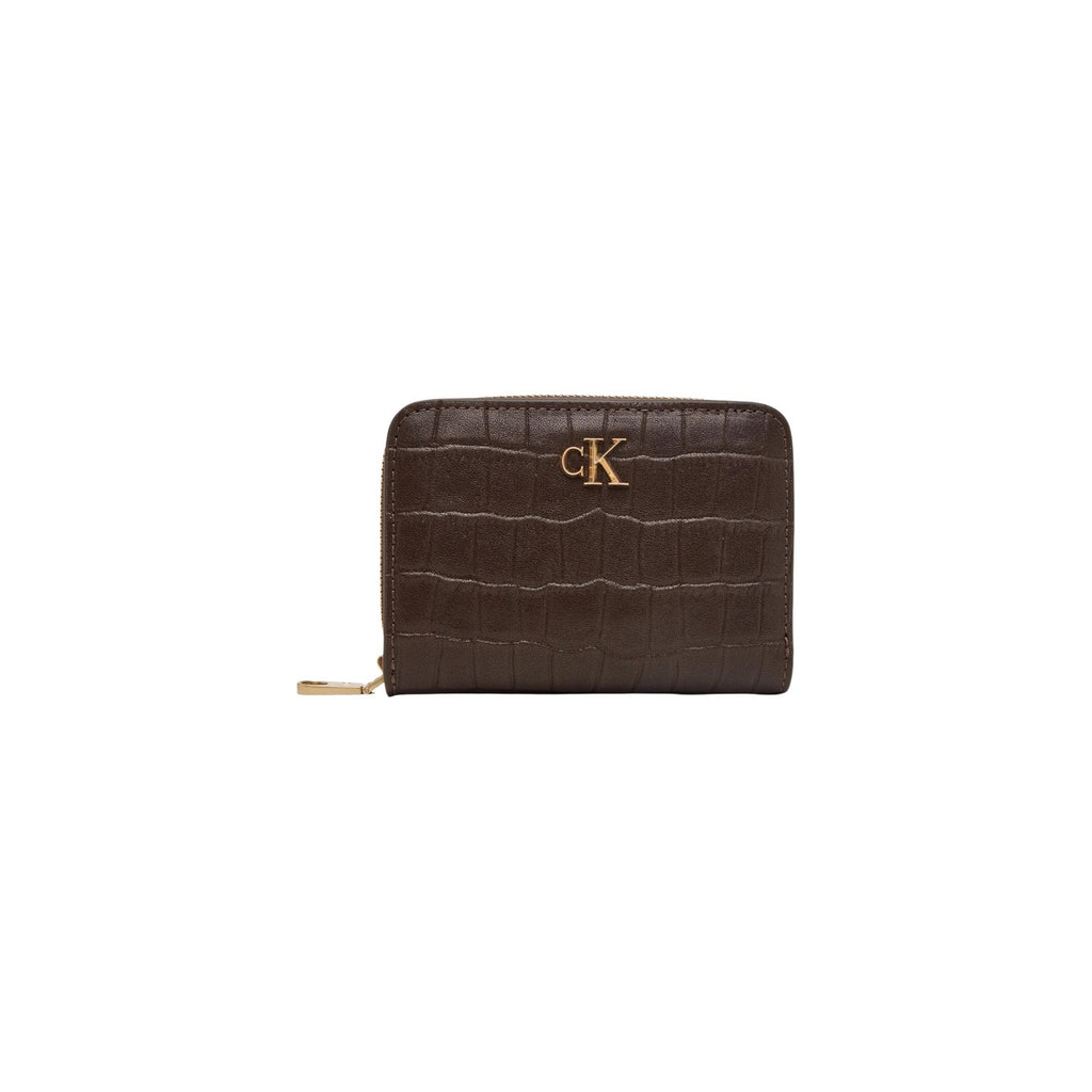 Calvin Klein — CK Croc Medium Flap damesportemonnee — bruin