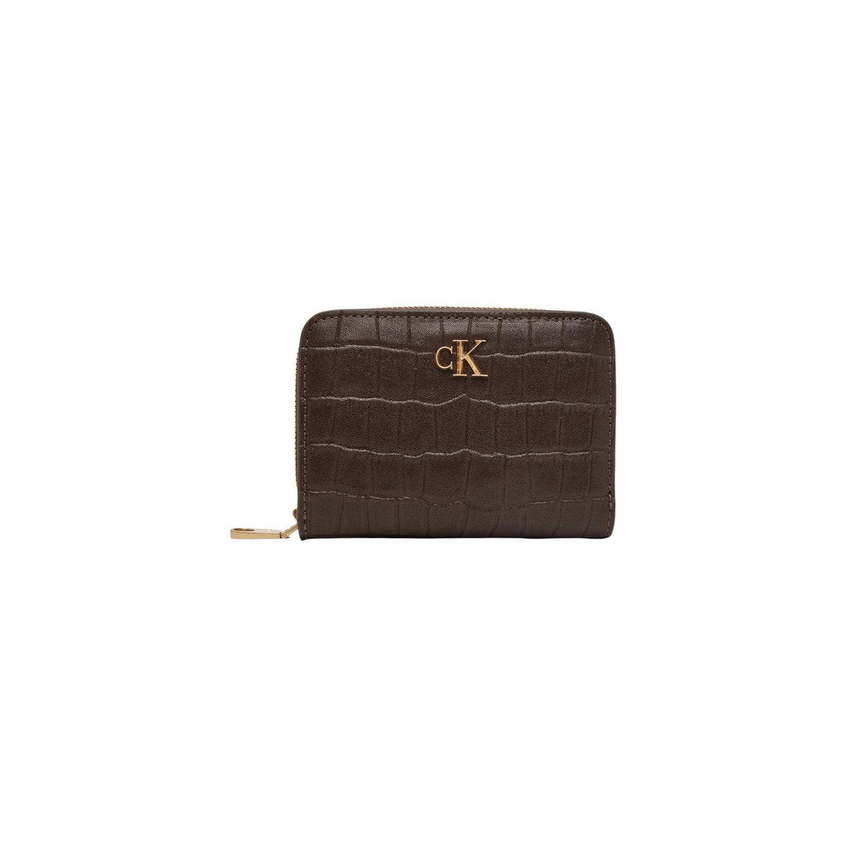 Calvin Klein — CK Croc Medium Flap damesportemonnee — bruin
