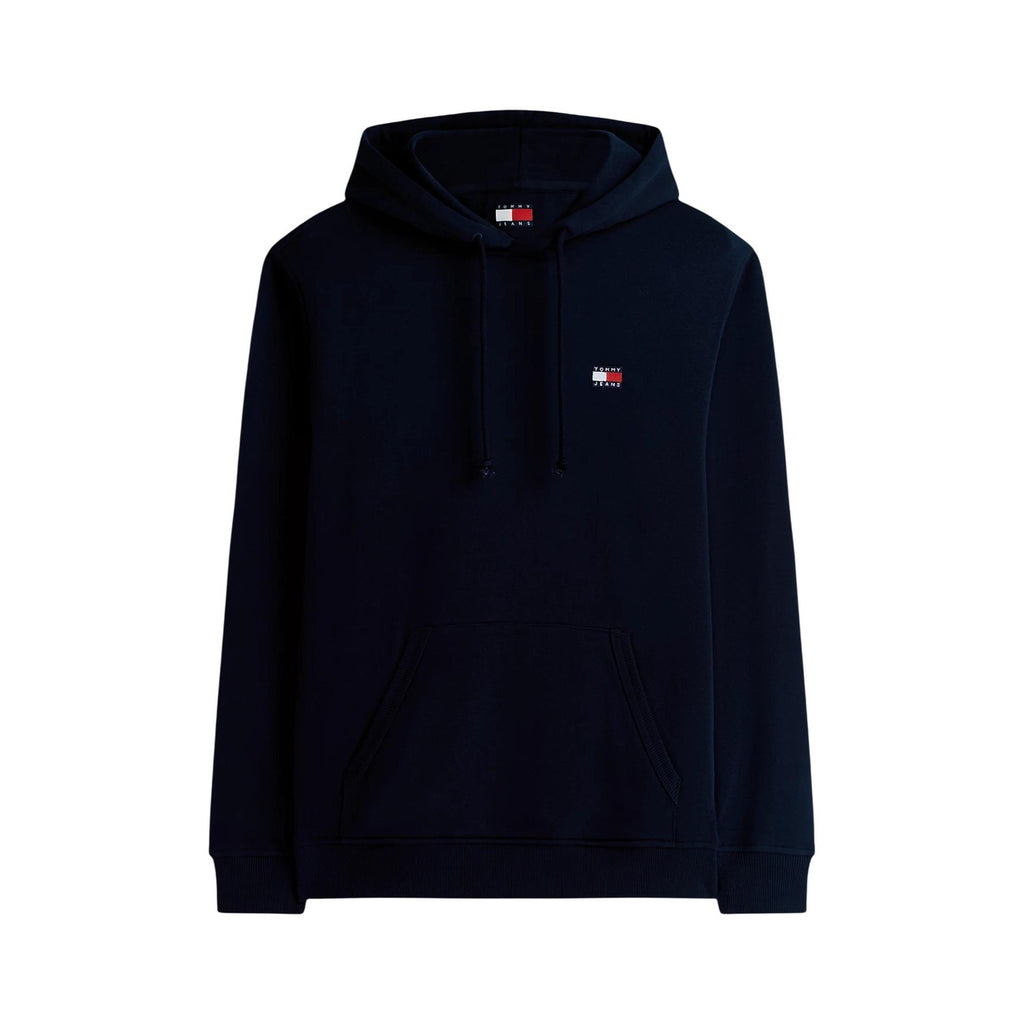 Tommy Jeans — Men's blue hoodie with kangaroo pocket — view 4