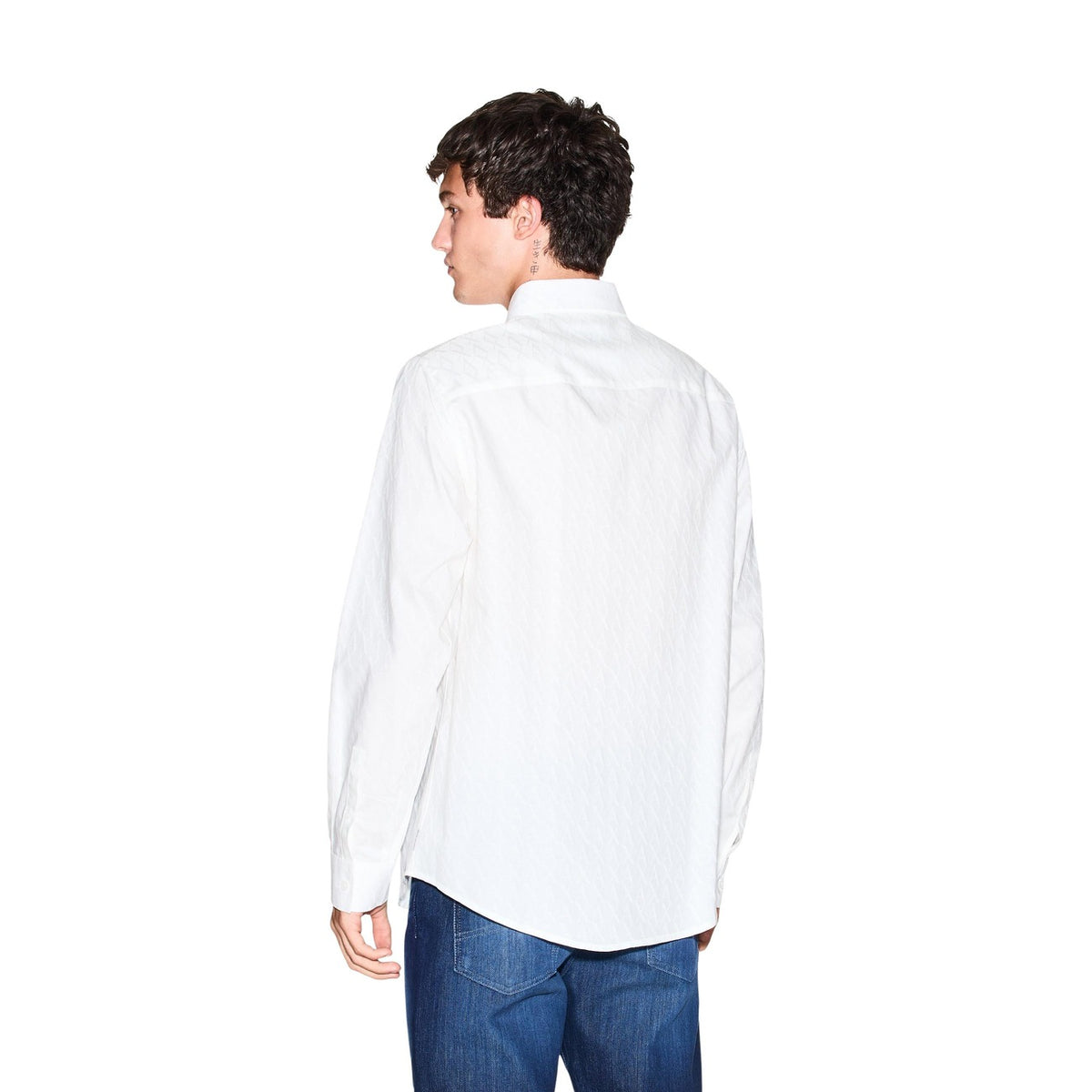 Armani Exchange — Chemise imprimée blanche en coton homme — vue 3