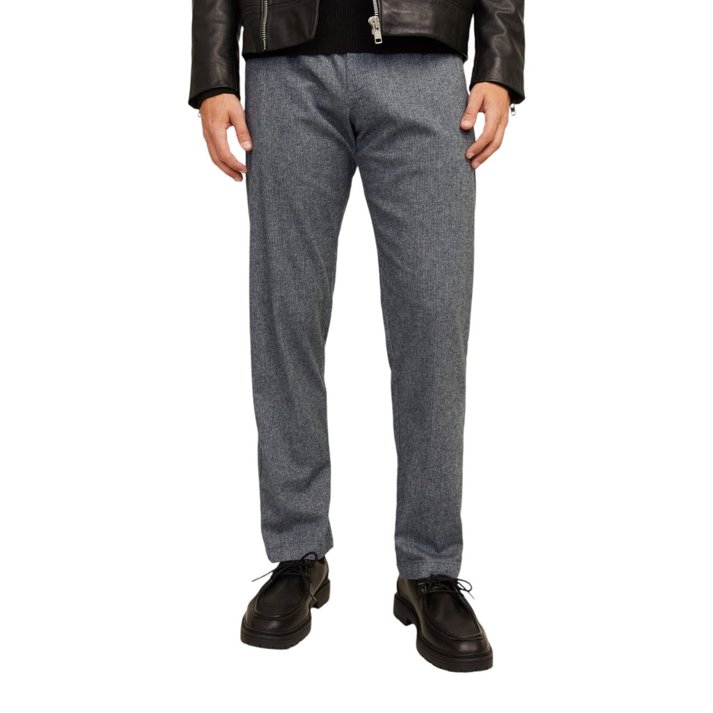 Jack & Jones — Men's gray herringbone relaxed pants