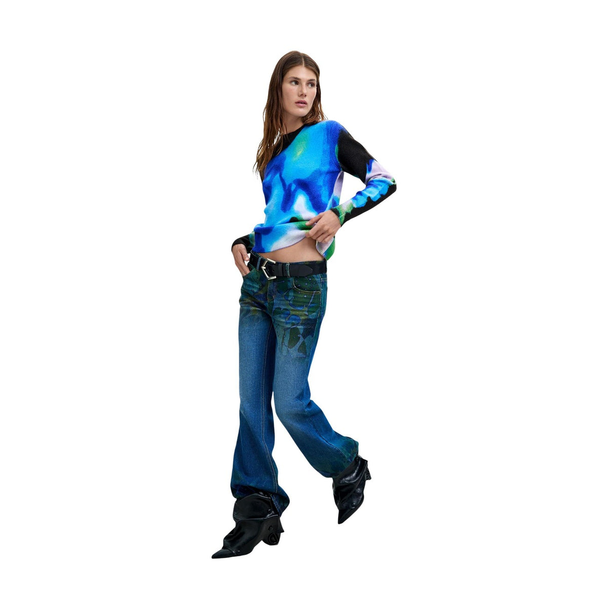 Desigual — Clouds Lacroix women’s blue sweater — view 2