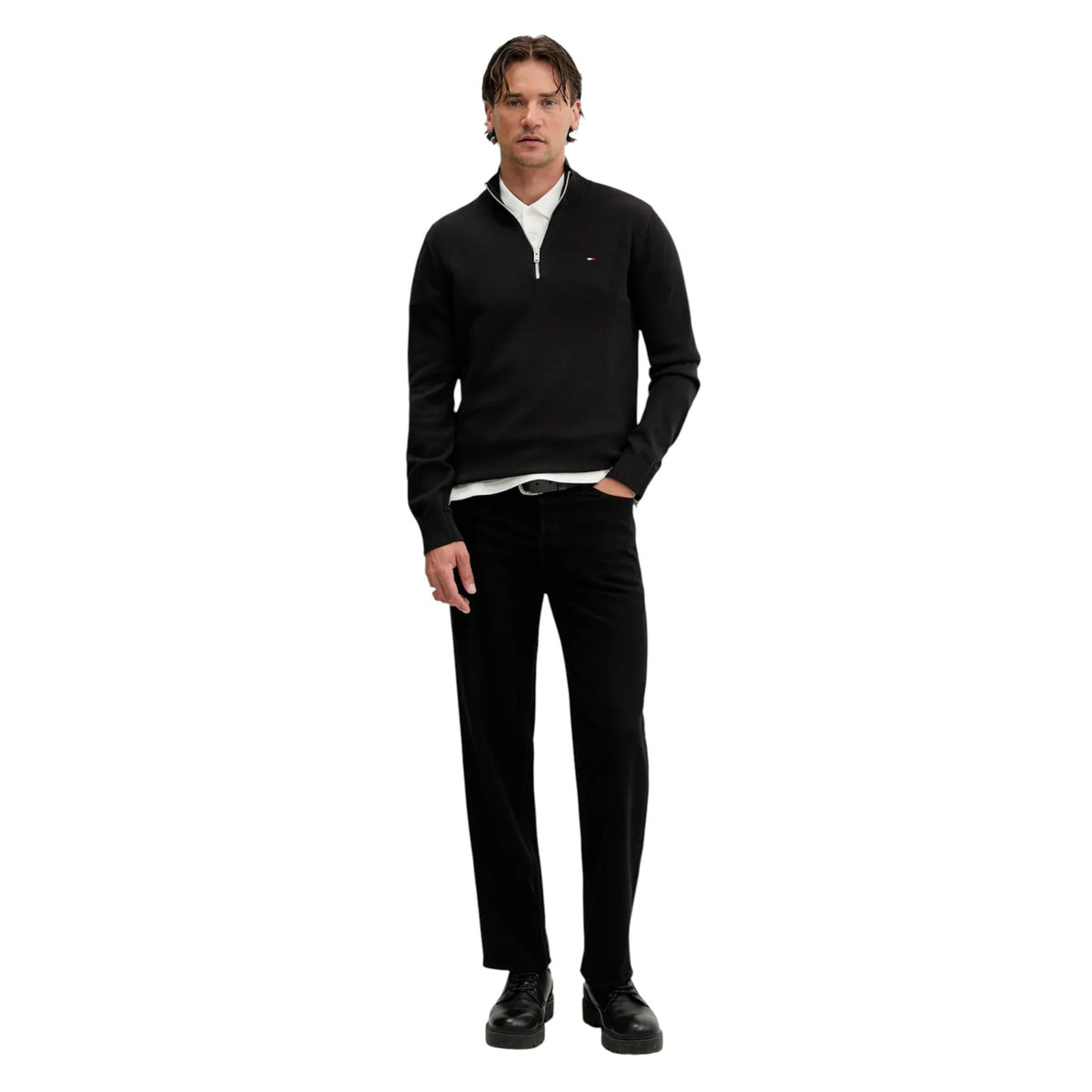 Tommy Jeans — Schwarzer Herrenpullover — Ansicht 2
