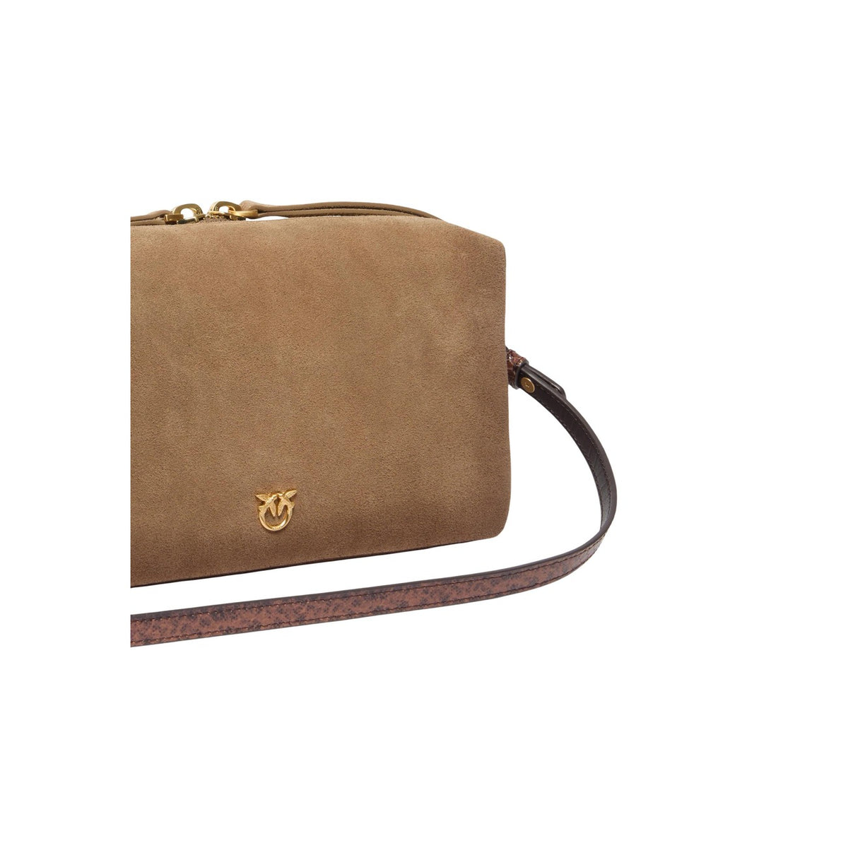 Pinko — Bauletto Trittico Suede Spray beige bag for women — view 4
