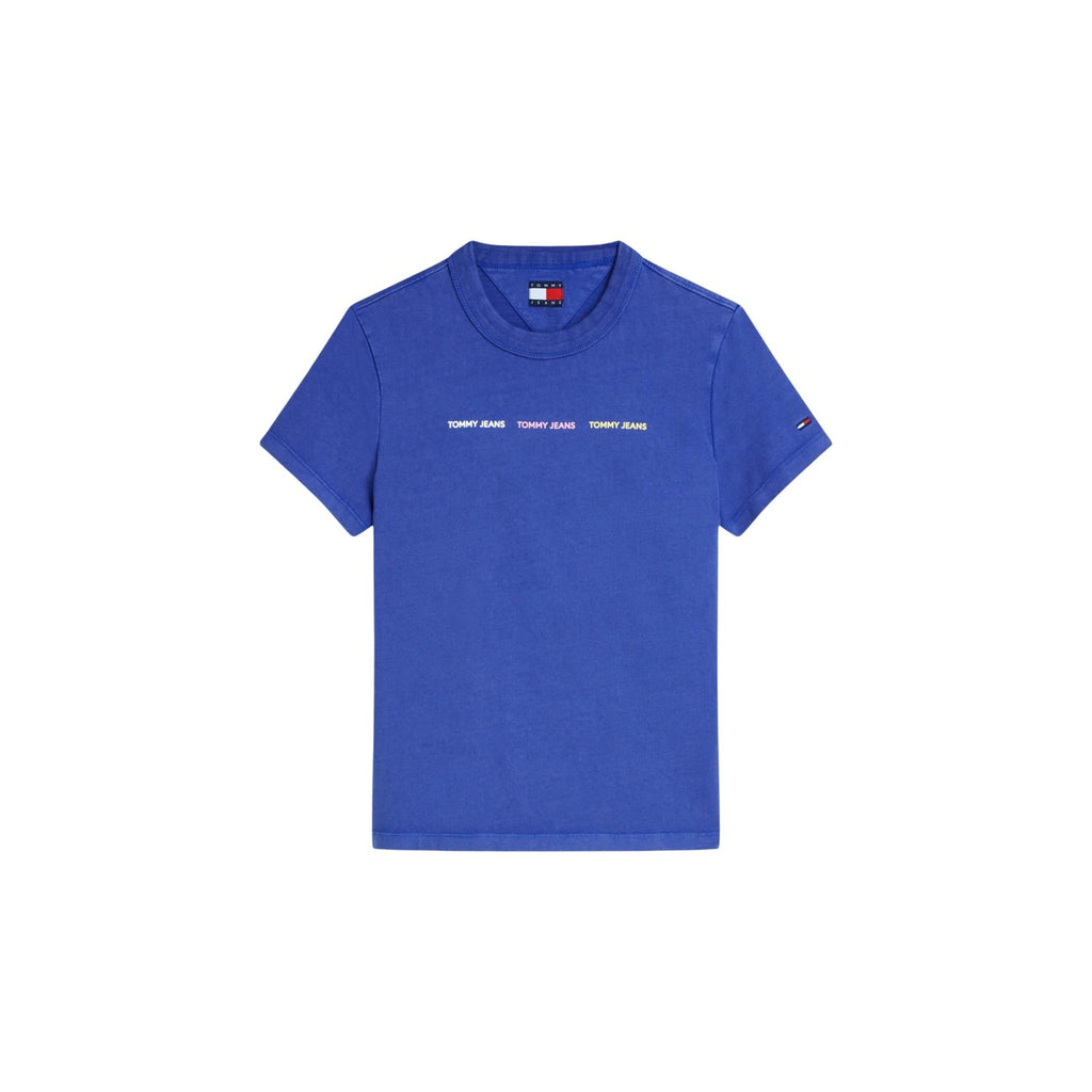 Tommy Jeans — Women’s blue organic cotton T-shirt — view 5