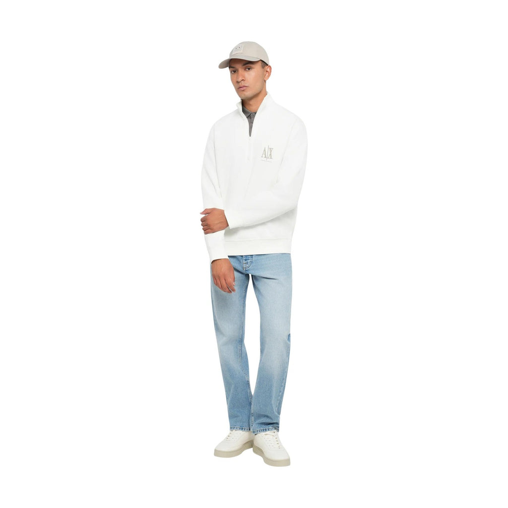 Armani Exchange — Bedruckte Sweatjacke für Herren in Weiß — Ansicht 2