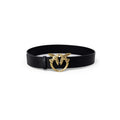 Pinko — Love Birds belt in black leather for women
