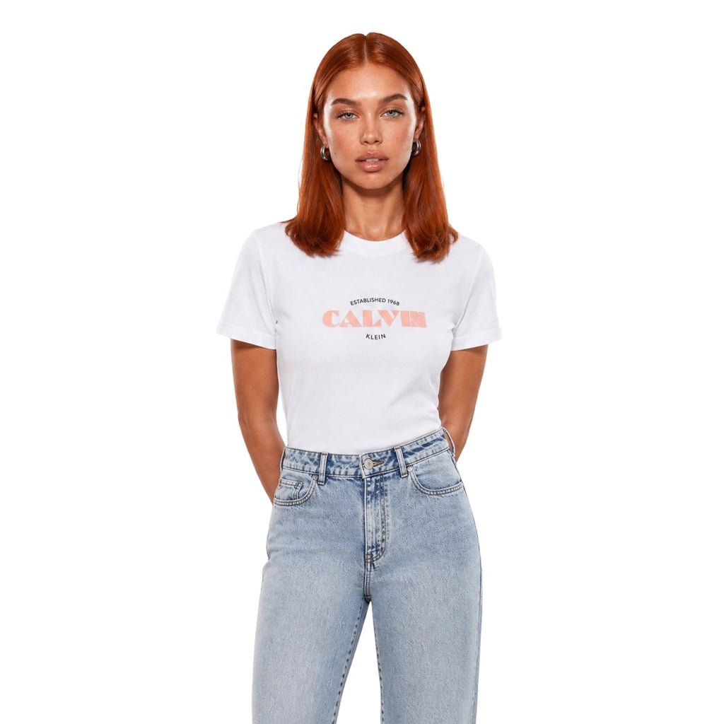 Calvin Klein Jeans — T-shirt blanc à imprimé femme