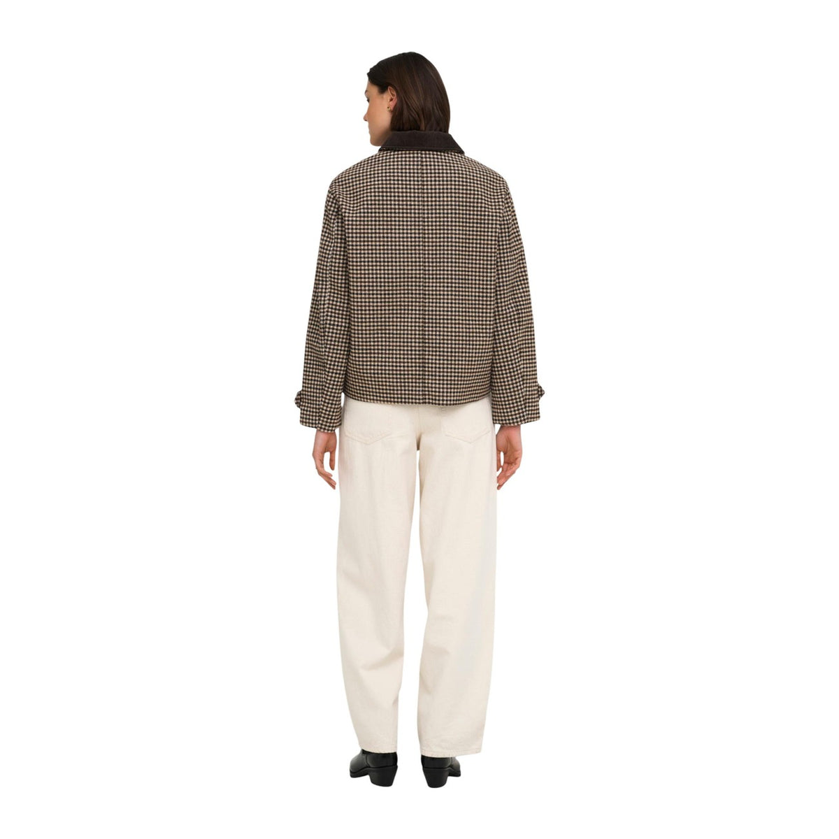Jacqueline de Yong — Veste Valerie à carreaux marron femme — vue 2