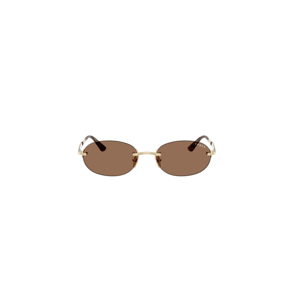 Vogue Eyewear — Ronde zonnebril van goudkleurig metaal voor dames