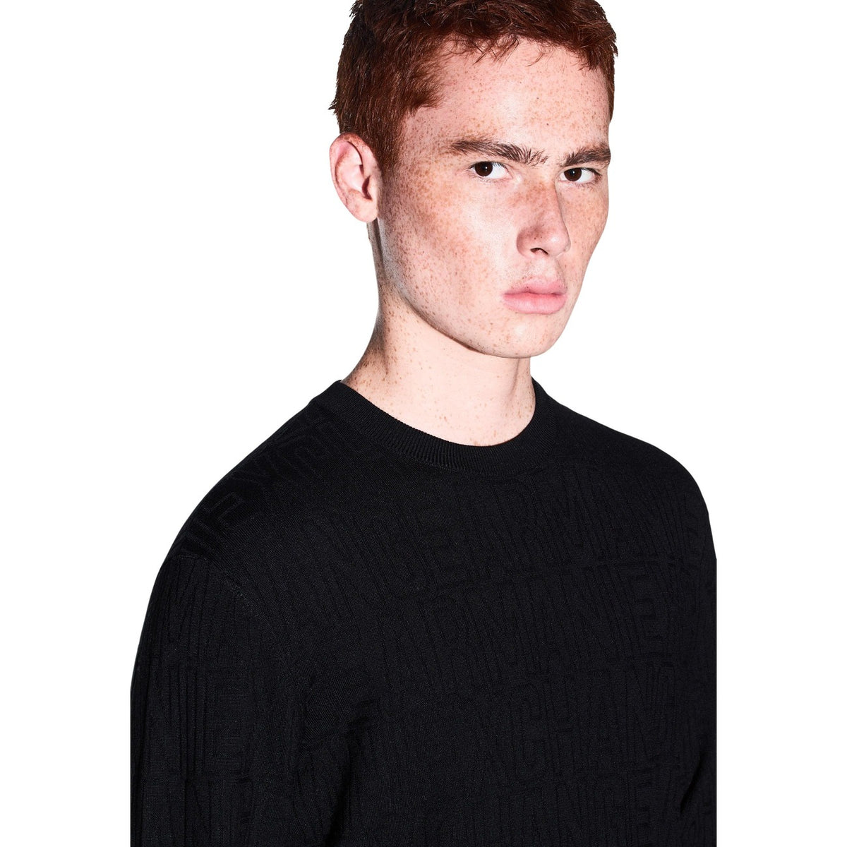 Armani Exchange — Pull en viscose mélangée noir homme — vue 5