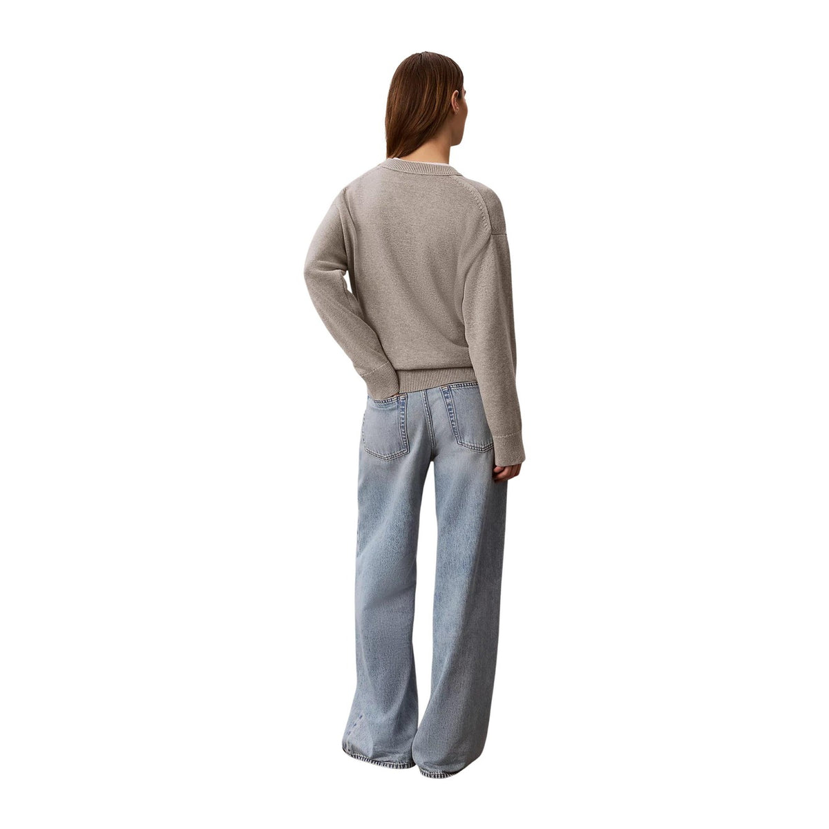 Calvin Klein Jeans — Pull gris à imprimé femme — vue 3