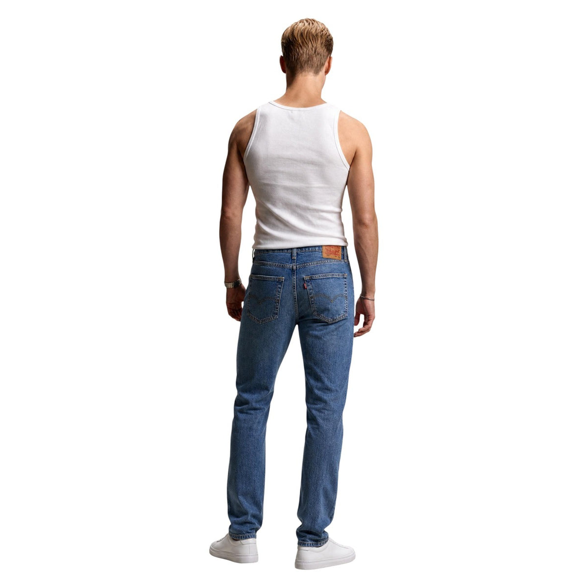 Levi’s — Men’s 512 Slim Taper Cool As A Cucumber Jeans in medium blue — view 3
