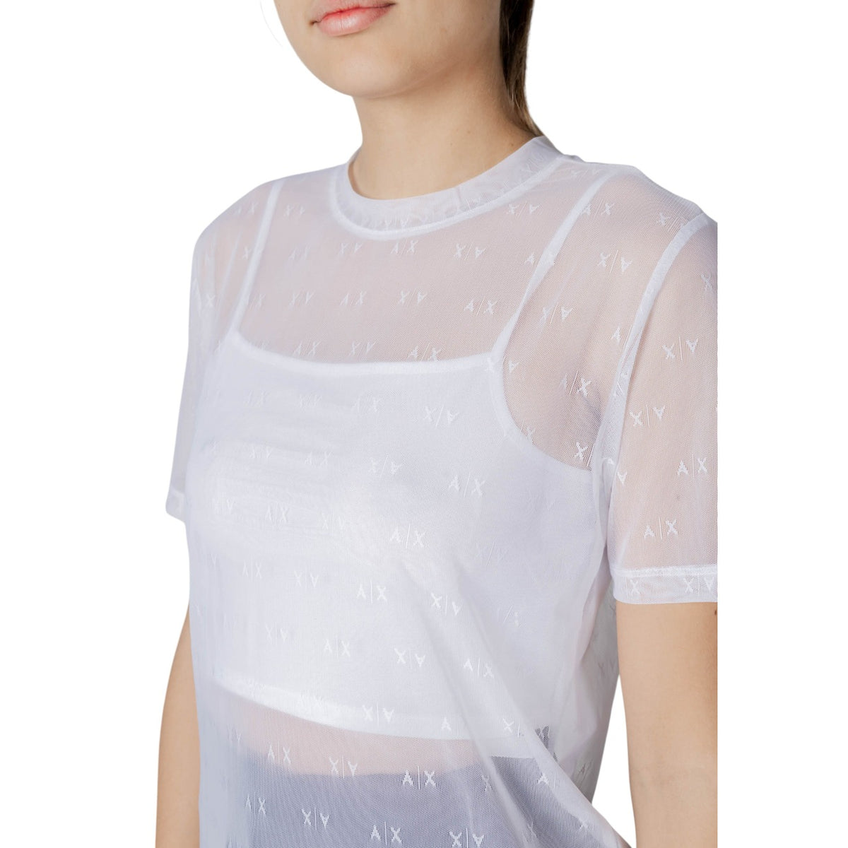 Armani Exchange — Top stretch XW000533 blanc femme — vue 5