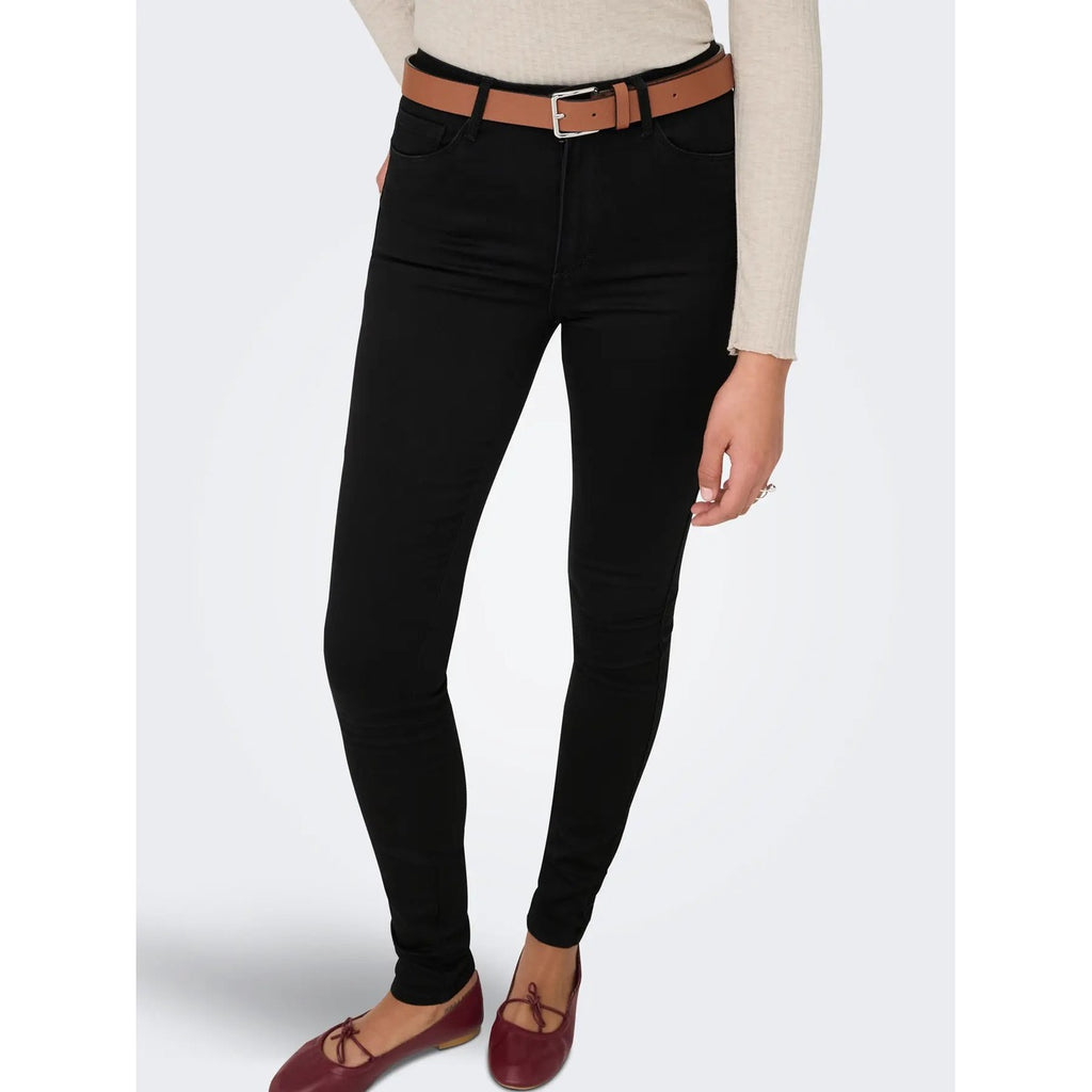 Only — Zwarte ONLROYAL skinny jeans met hoge taille voor dames