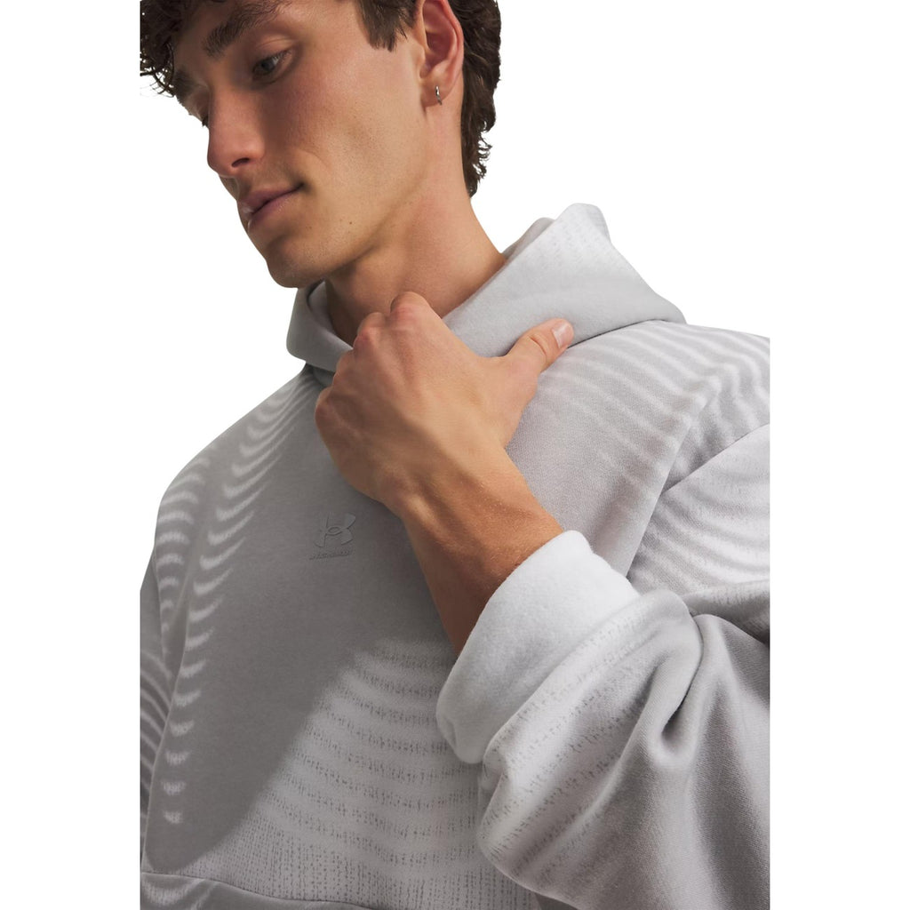 Under Armour — Men's gray Icon Fleece Printed hoodie — view 3