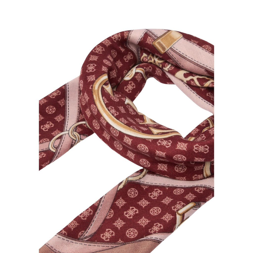 Guess — Printed scarf 120 × 120 cm for women — view 2 — Burgundy