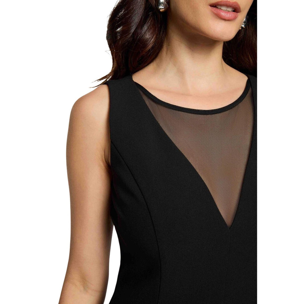 Morgan — Women’s black round neck dress — view 4