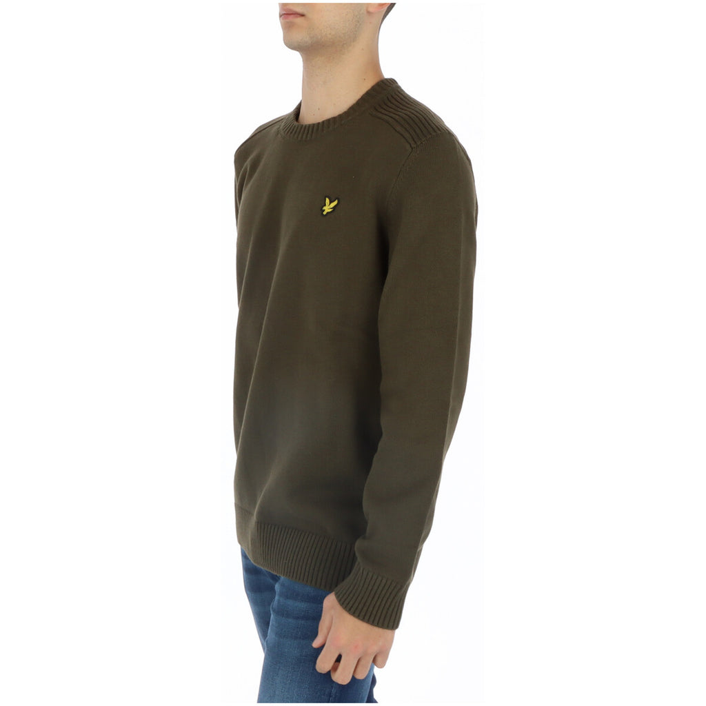 Lyle & Scott — Pull col rond vert en coton homme — vue 2