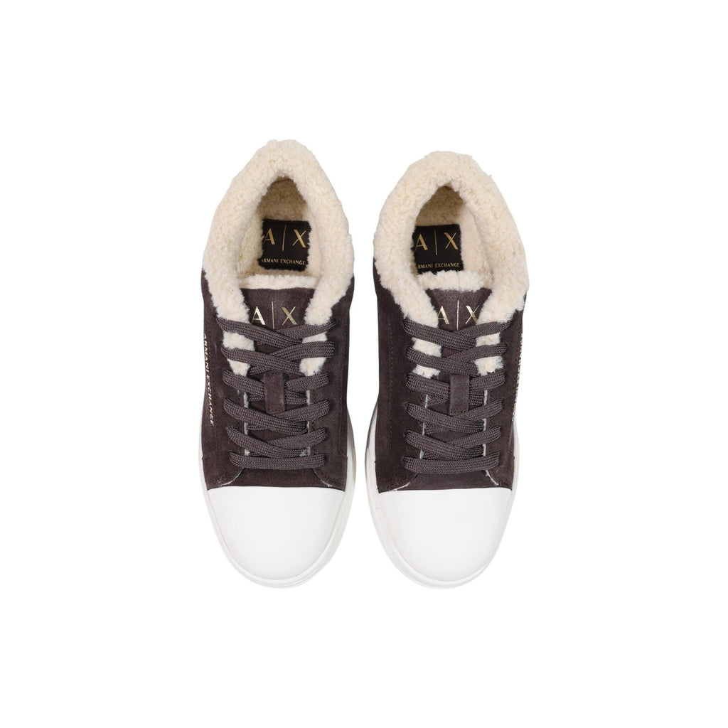 Armani Exchange — Baskets en cuir marron femme — vue 5