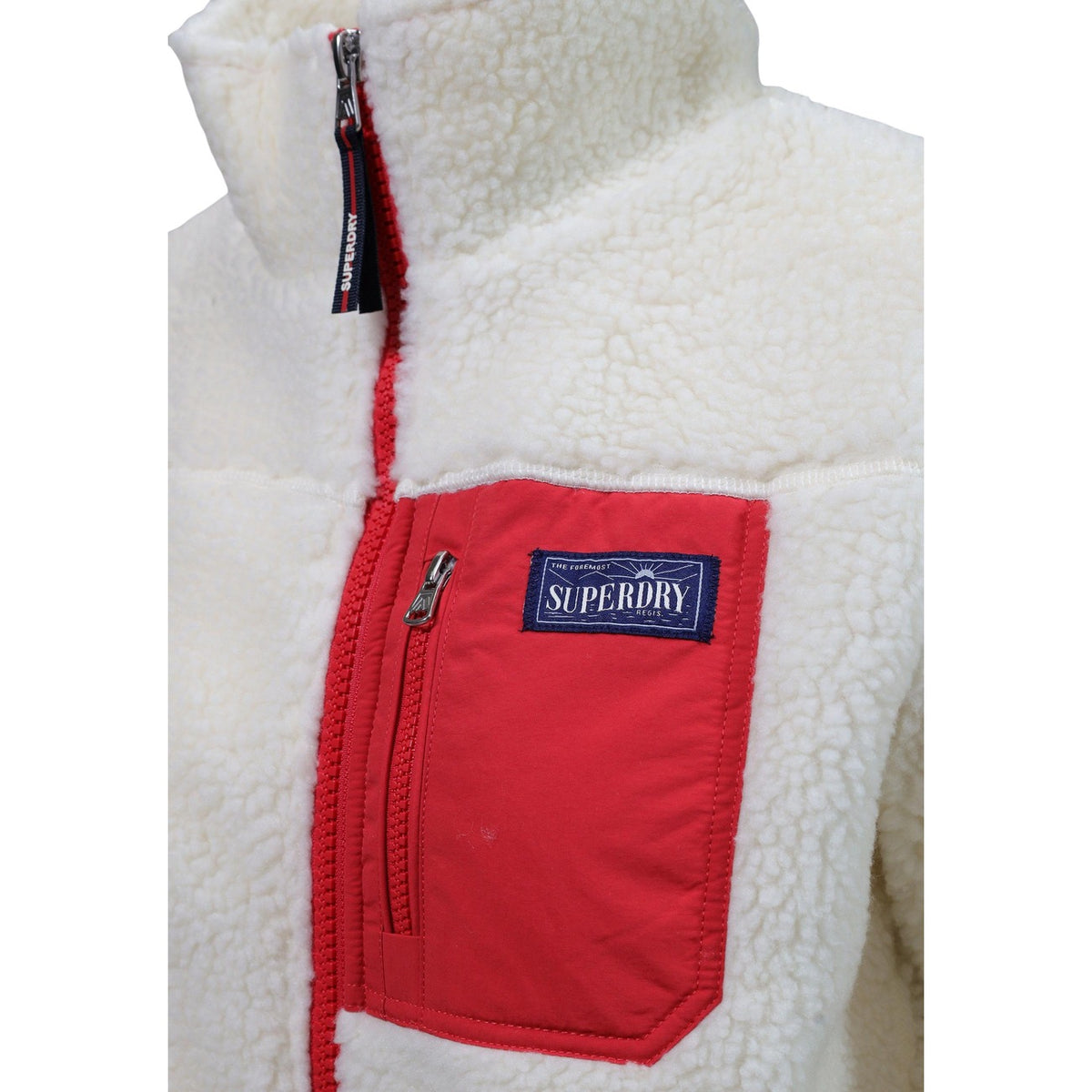 Superdry — HERITAGE ZIP THROUGH FLEECE vest voor dames wit — afbeelding 5