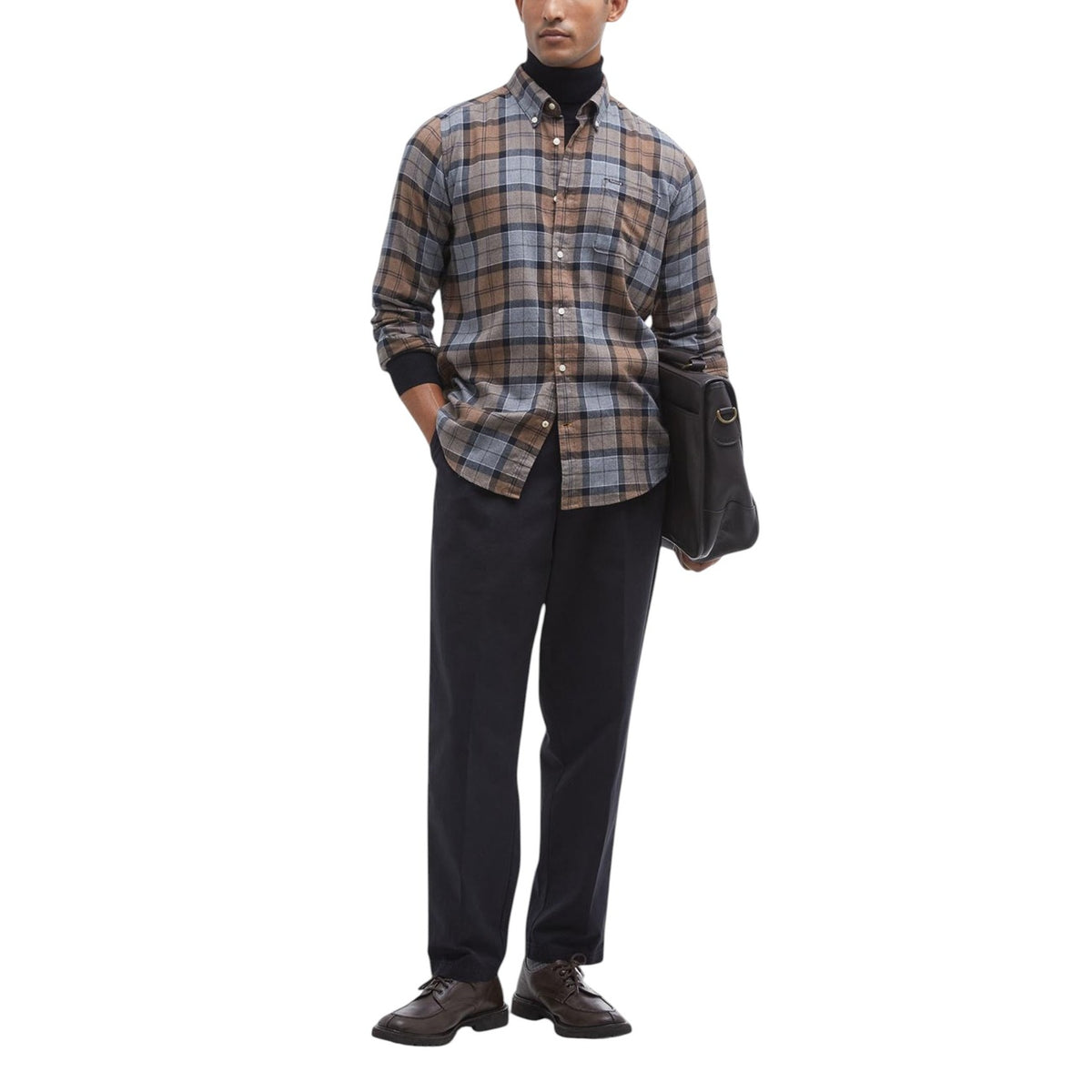 Barbour — Beige geruit Portdown Tailored herenoverhemd — afbeelding 4