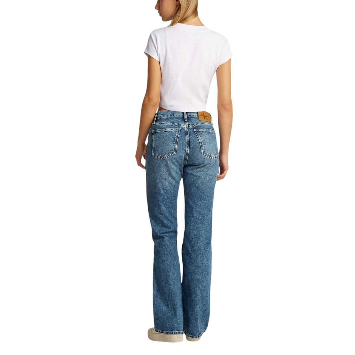 Calvin Klein Jeans — T-shirt blanc stretch 95 % coton femme — vue 5