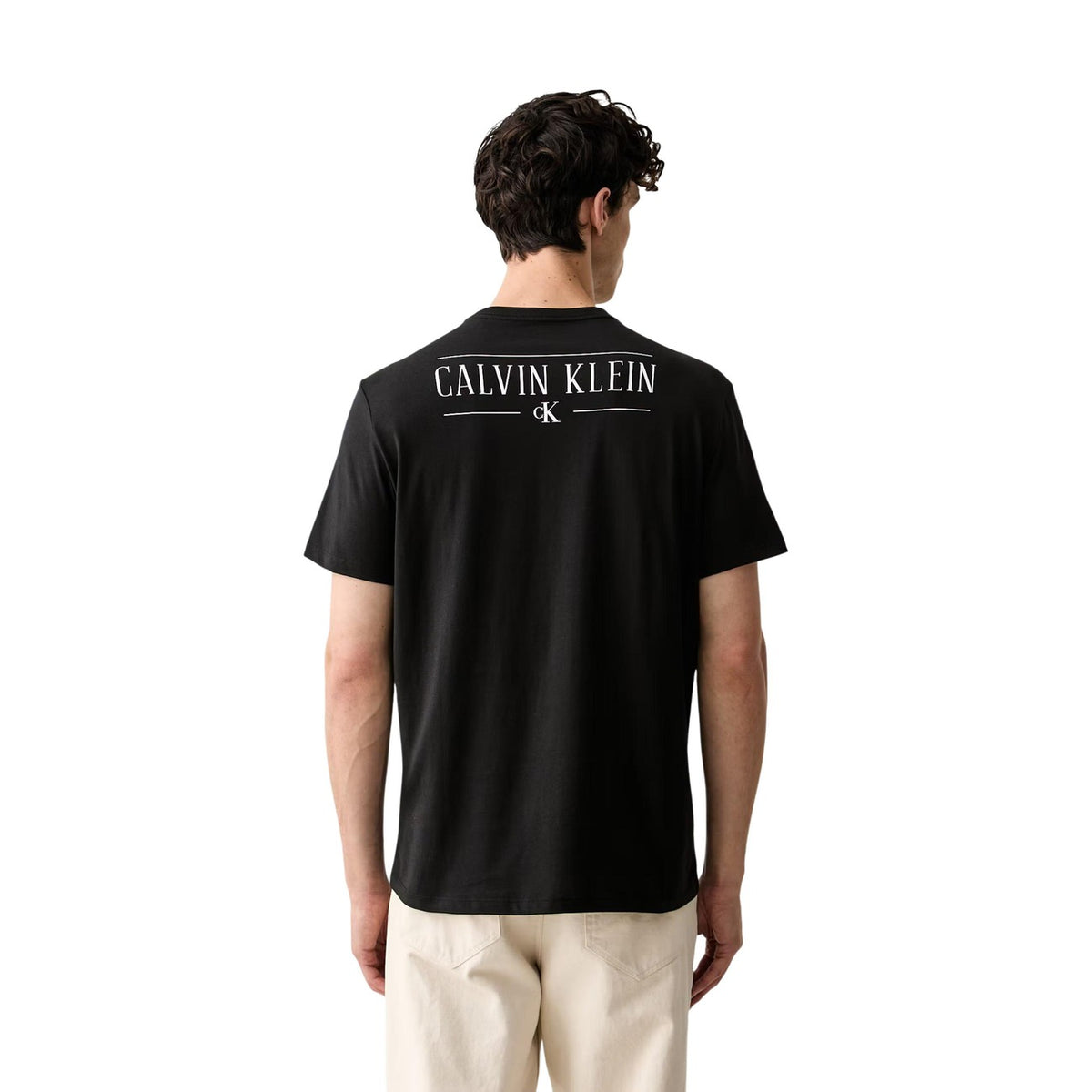 Calvin Klein Jeans – Schwarzes Herren-T-Shirt mit klassischem Rundhalsausschnitt — Ansicht 2