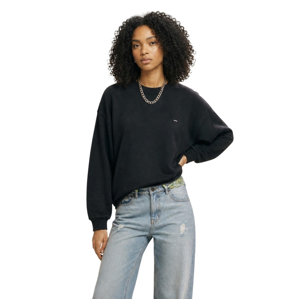 Levi’s — Schwarzes Damen-Sweatshirt mit Rundhals