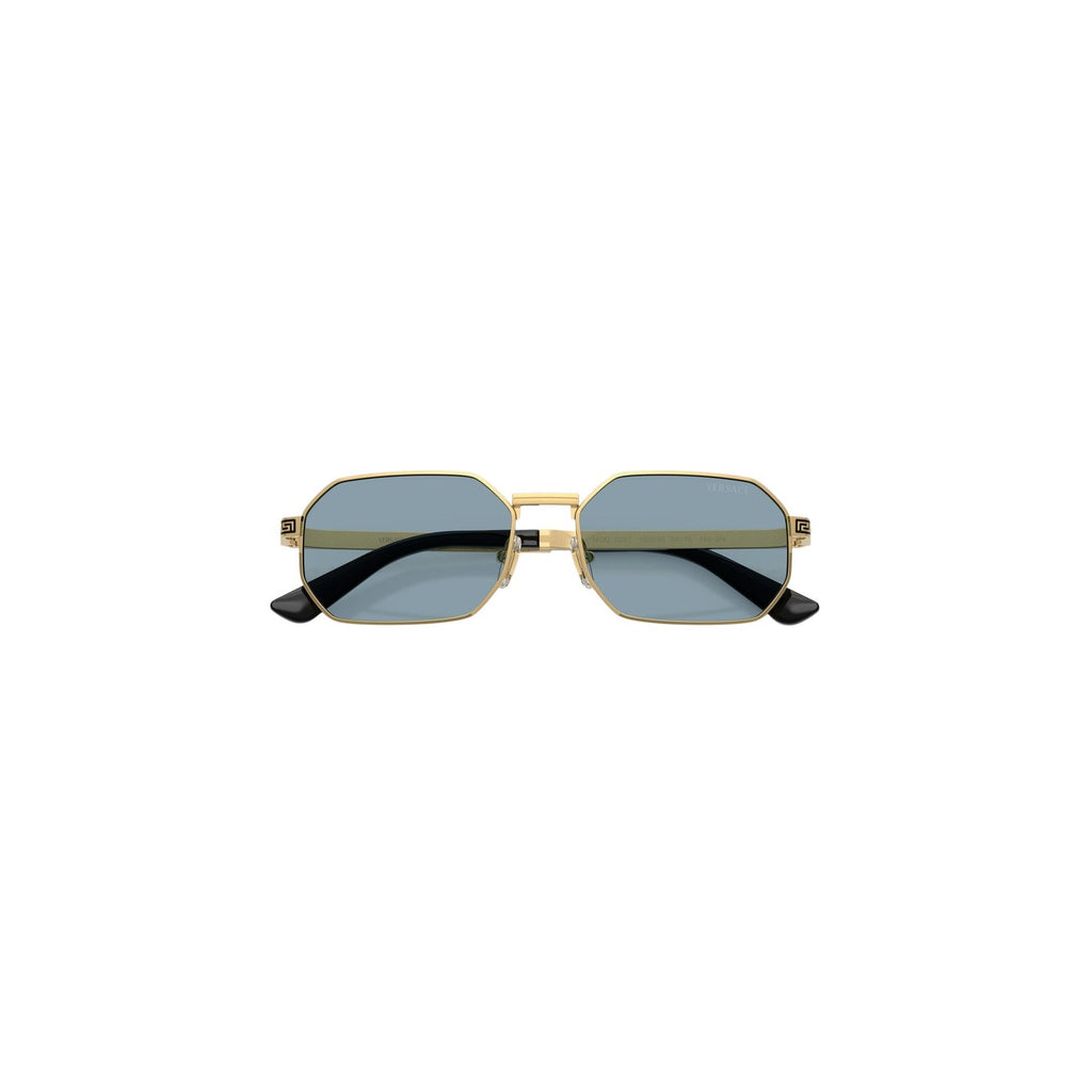 Versace — Lunettes de soleil Rettangolare dorées homme — vue 3