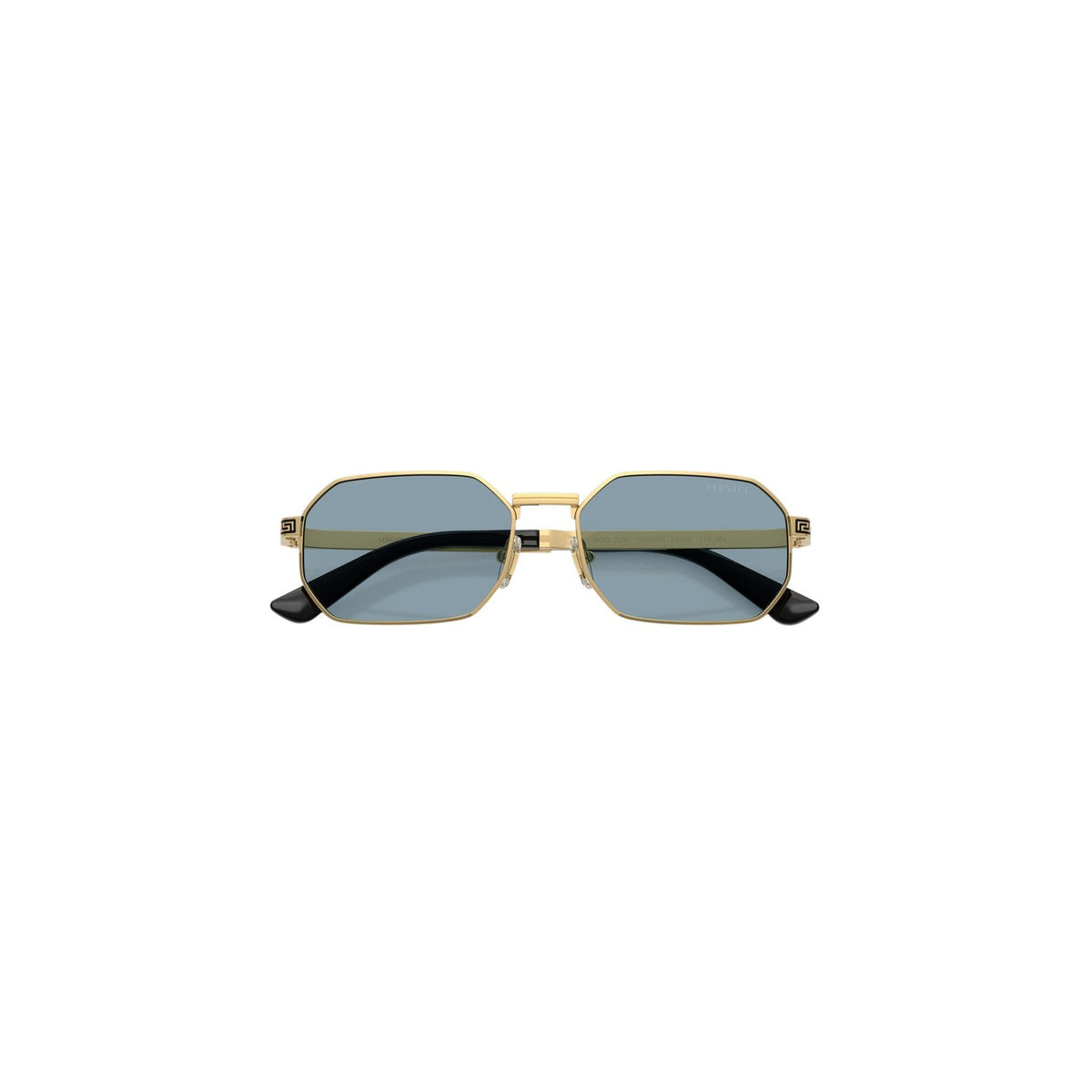 Versace — Lunettes de soleil Rettangolare dorées homme — vue 3