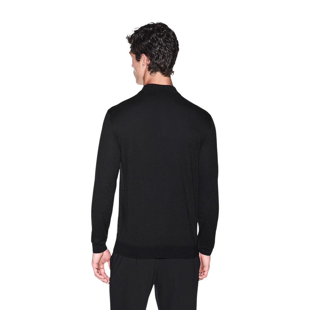 Armani Exchange — Men’s black mixed knit sweater — view 3