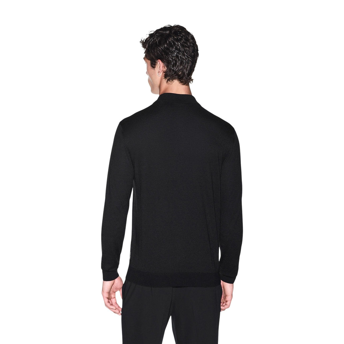 Armani Exchange — Men’s black mixed knit sweater — view 3