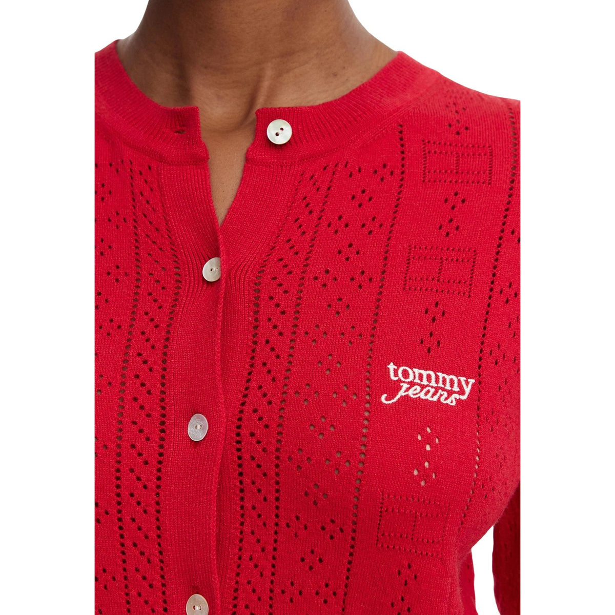 Tommy Jeans — Women’s red sweater — view 4