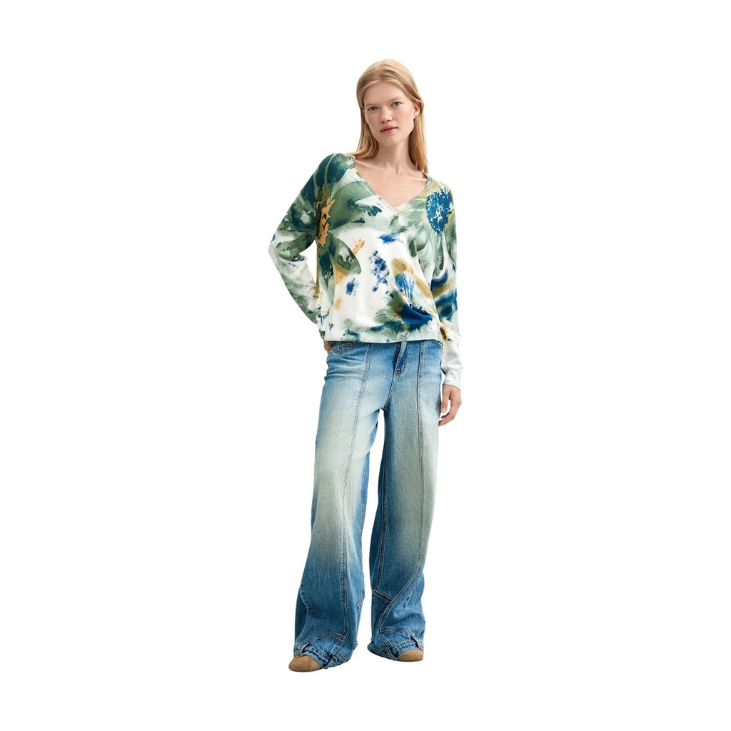 Desigual — Pull Coldbotanic blanc femme — vue 2
