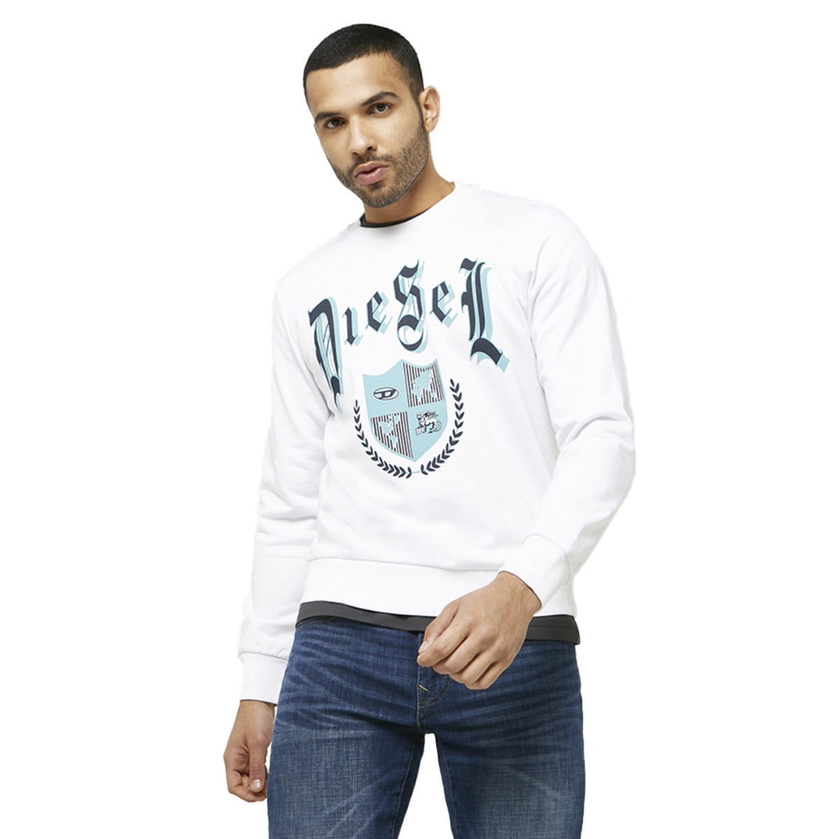 Diesel — Sweat réf. B_44451 blanc homme — vue 2