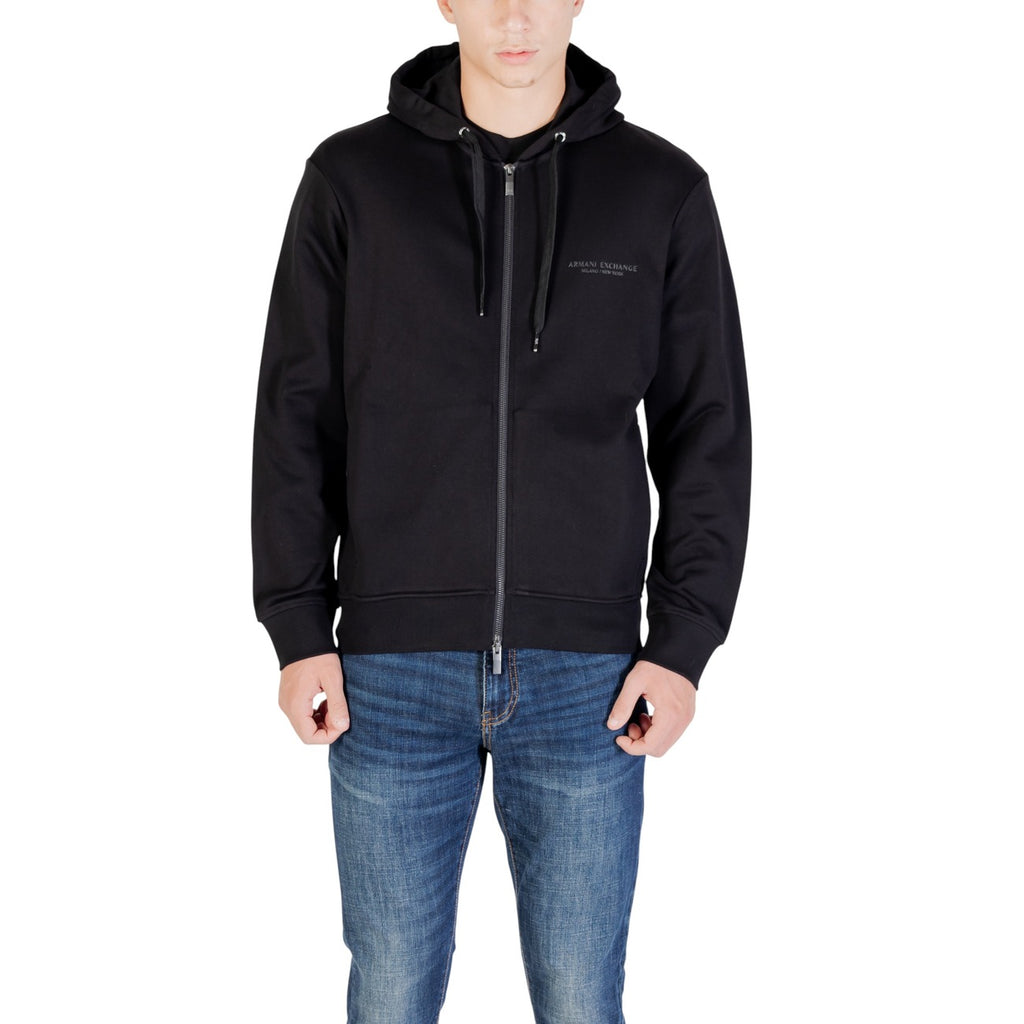 Armani Exchange — Sweat en coton noir homme