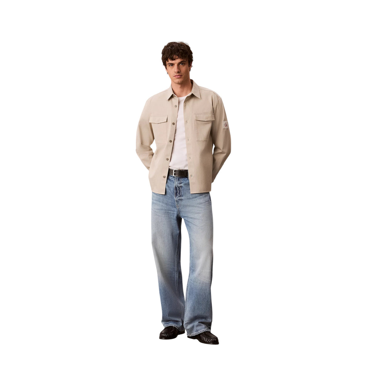 Calvin Klein Jeans — Beiges Hemd Herren — Ansicht 3
