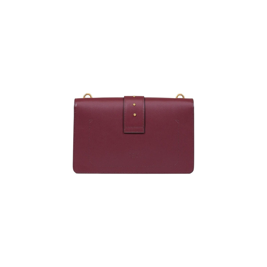 Pinko — Sac Love One Classic St. Vitell en cuir bordeaux femme — vue 5