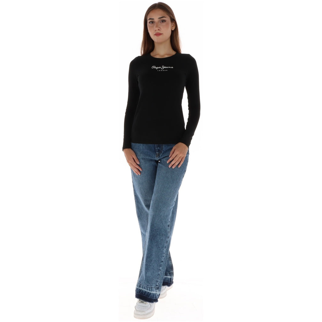 Pepe Jeans — T-shirt slim manches longues noir femme — vue 4